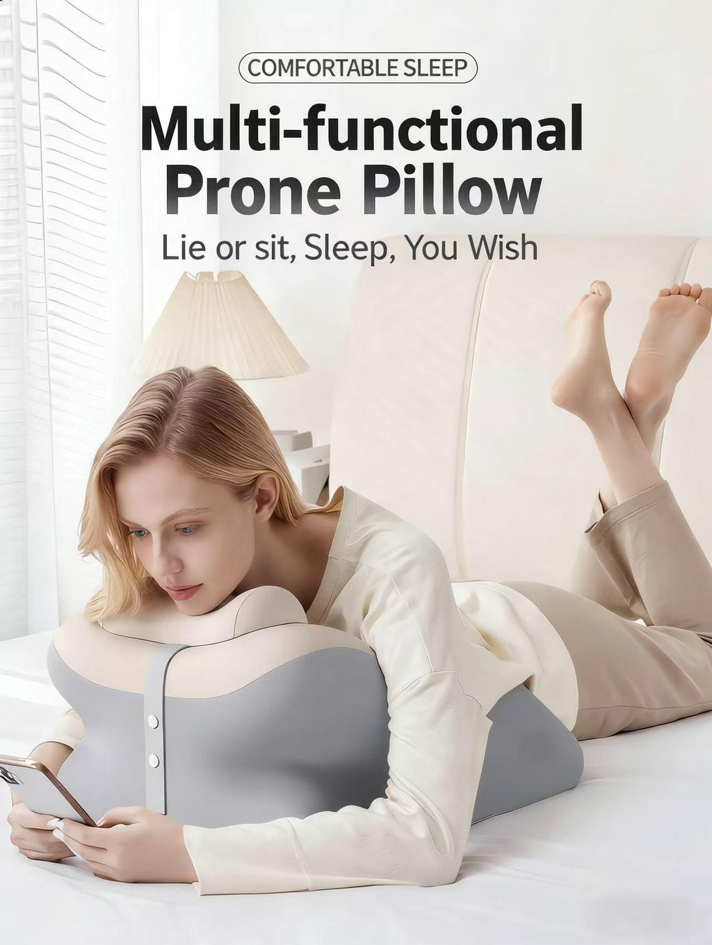 Posture Relief Memory Foam Hug Pillow - Supports Back, Neck & Side Sleepers