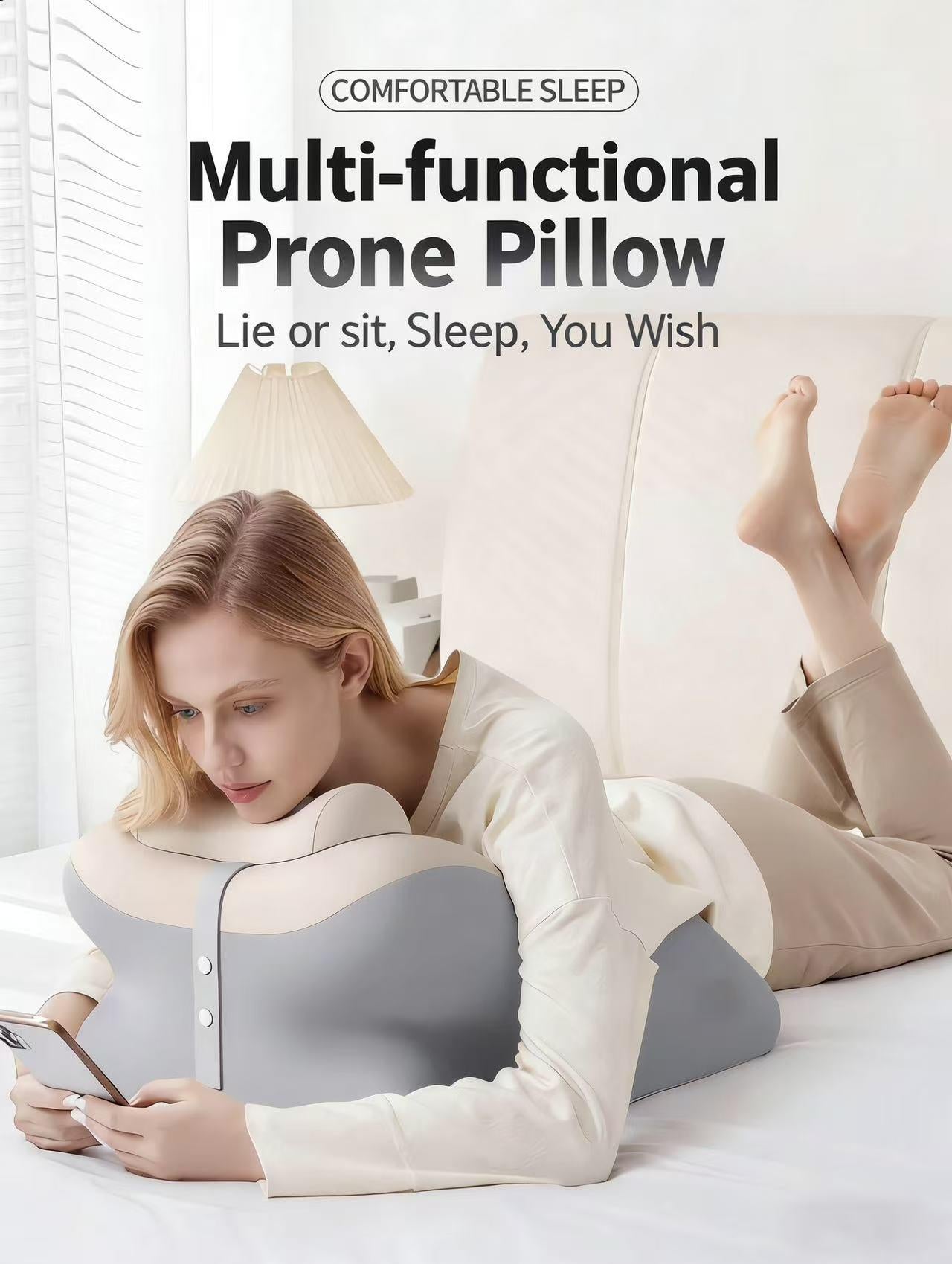 Posture Relief Memory Foam Hug Pillow - Supports Back, Neck & Side Sleepers